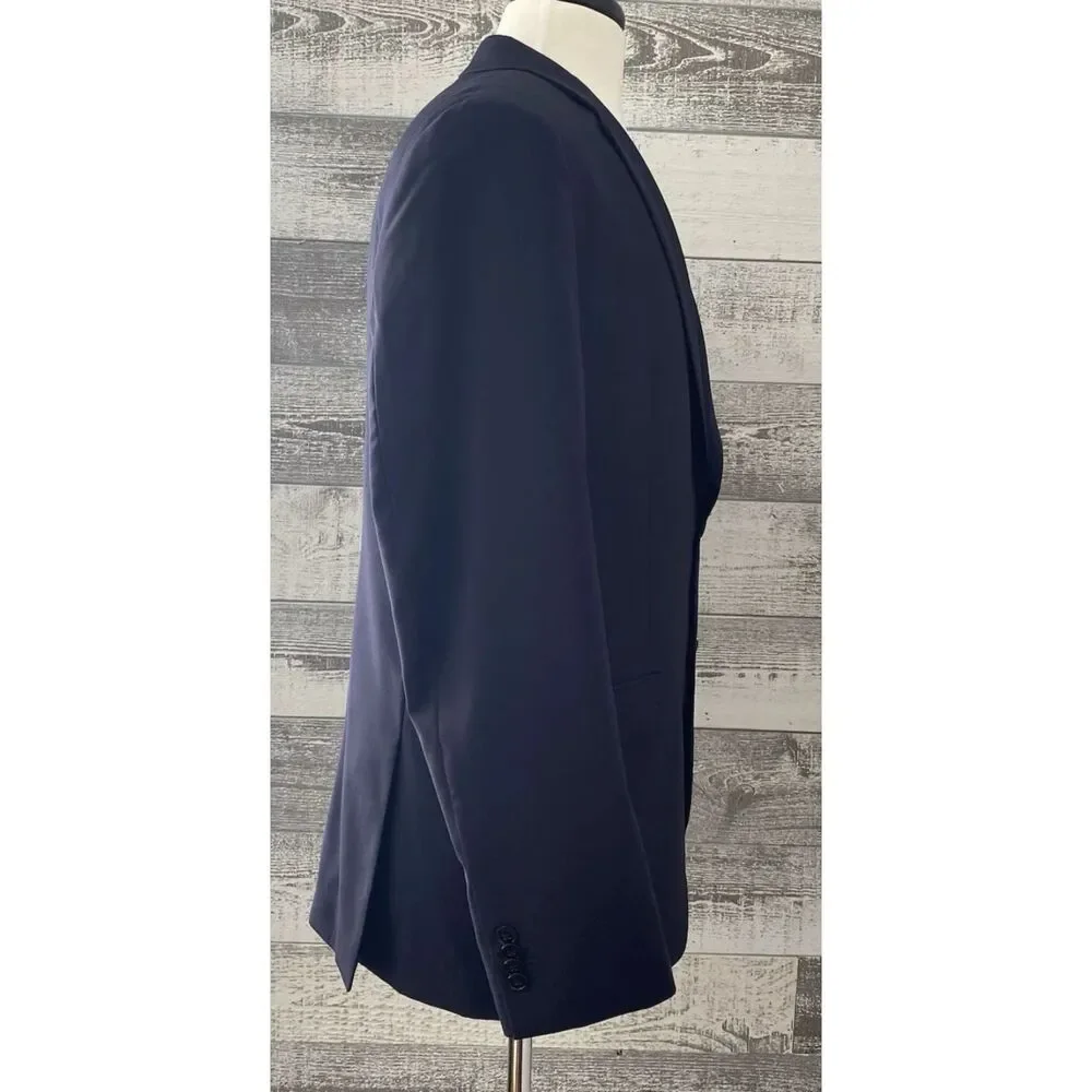 Banana Republic Navy Marzotto Slim Fit 44R Super 120s Wool Blazer Suit Jacket